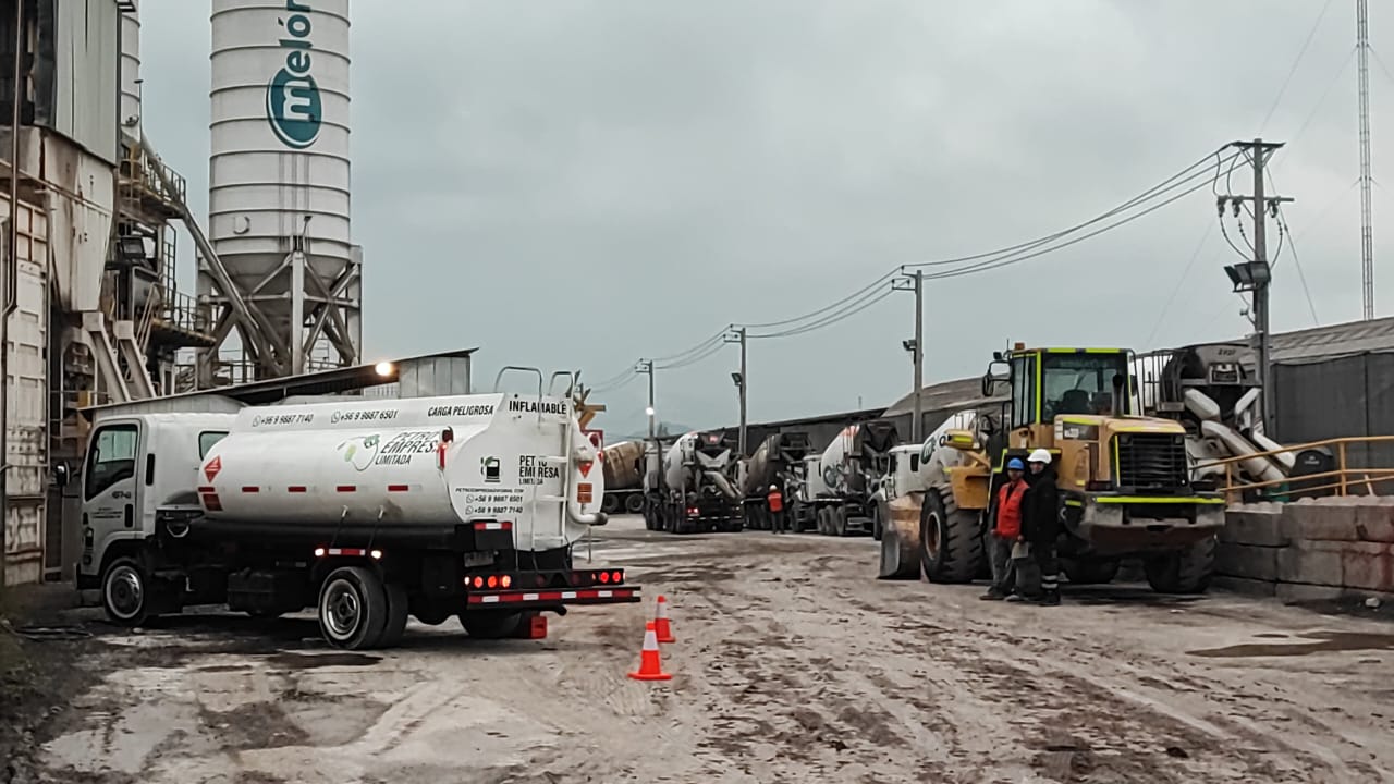 Vista de camión cisterna